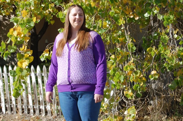 Yes, my eyes are closed, but it was the only pic I had where you could see the front! lol. 